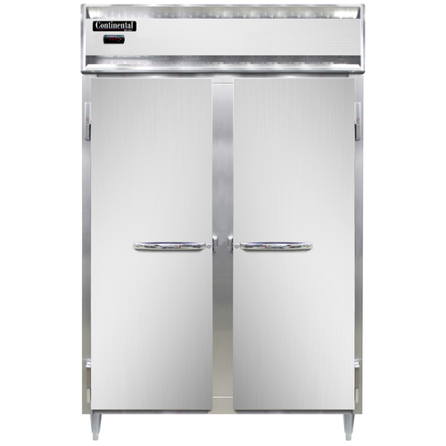 Continental Refrigerator DL2W Designer Line Heated Cabinet Reach In Two Section 50 Cu Ft Capacity Stainless Steel