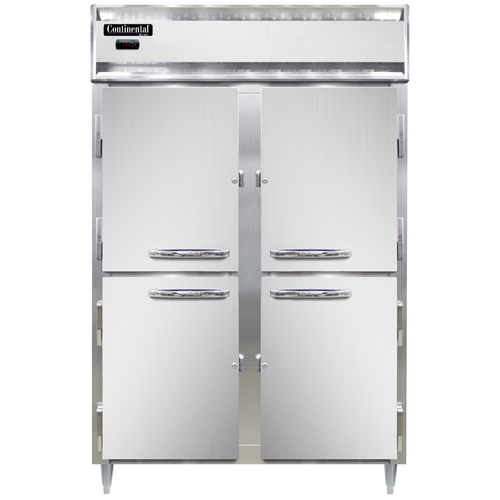 Continental Refrigerator DL2W-HD Designer Line Heated Cabinet Reach-In Two Section 50 Cu Ft Capacity Stainless Steel