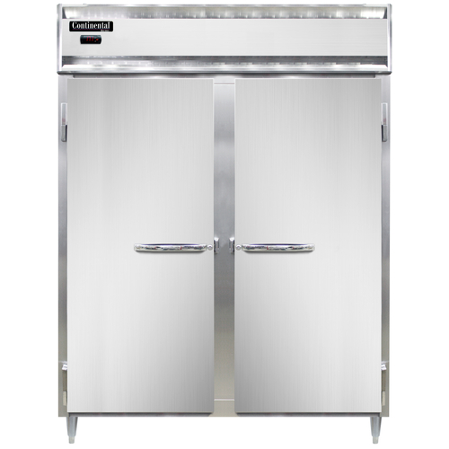 Continental Refrigerator DL2WE Designer Line Heated Cabinet Extra Wide Reach In Two Section 52 Cu Ft Capacity Stainless Steel