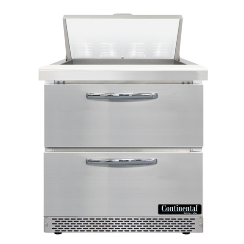 Continental Refrigerator D32N8-FB-D Designer Line Sandwich Unit Front Breather 32 Inch Stainless Steel 1 Section
