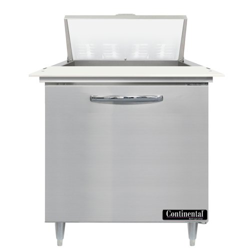 Continental Refrigerator D32N8C Designer Line Sandwich Unit 32W One Section with 8 Pans and Cutting Board