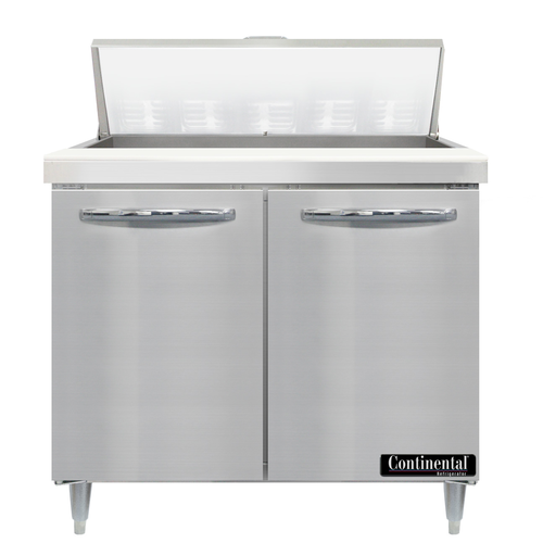 Continental Refrigerator D36N10 Designer Line Sandwich Unit 36 inch Two Section with Pans and Cutting Board