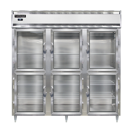 Continental Refrigerator D3RNGDHD Designer Line Refrigerator Three Section Self Contained Aluminum Stainless Steel