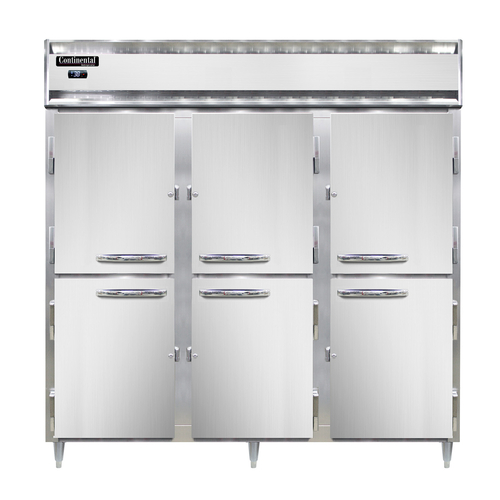 Continental Refrigerator D3RNSSHD Designer Line Refrigerator Three Section Stainless Steel Self Contained 1/2 HP