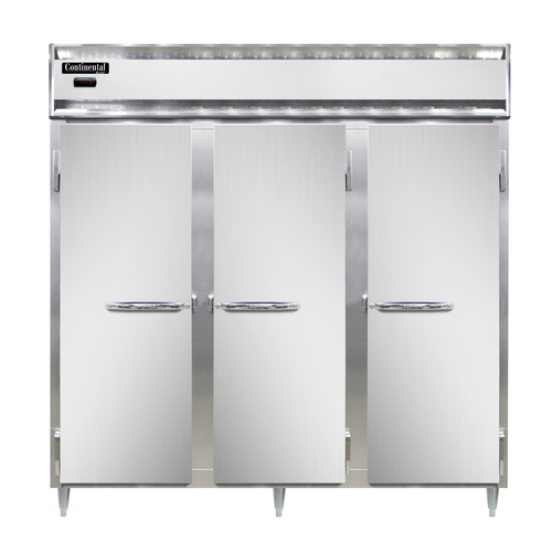 Continental Refrigerator DL3W Designer Line Heated Cabinet 72 cu ft Three Section Aluminum Stainless Steel