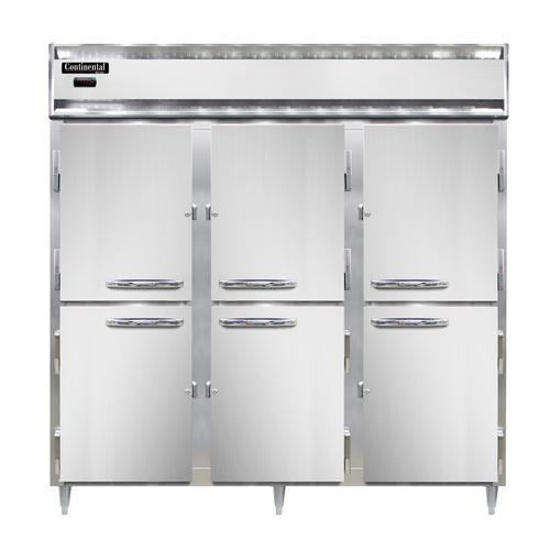 Continental Refrigerator DL3W-PT-HD Designer Line Heated Cabinet Pass-Thru Three-Section 72 Cu Ft Capacity