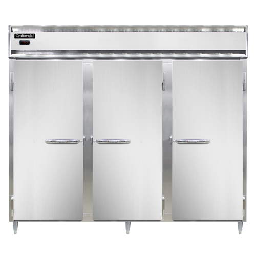 Continental Refrigerator DL3WE Designer Line Heated Cabinet Extra Wide Reach In Three Section 75 Cu Ft Capacity