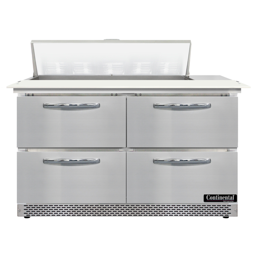 Continental Refrigerator D48N10C-FB-D Designer Line Sandwich Unit 48 inch Front Breather with 10 Pan Capacity
