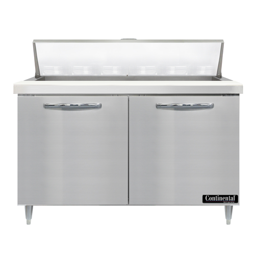 Continental Refrigerator D48N12 Designer Line Sandwich Unit 48 inch with 12 Pans and Stainless Steel Finish