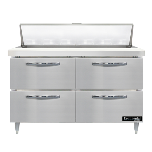 Continental Refrigerator D48N12-D Designer Line Sandwich Unit 48 inch with 12 pan capacity and stainless steel construction