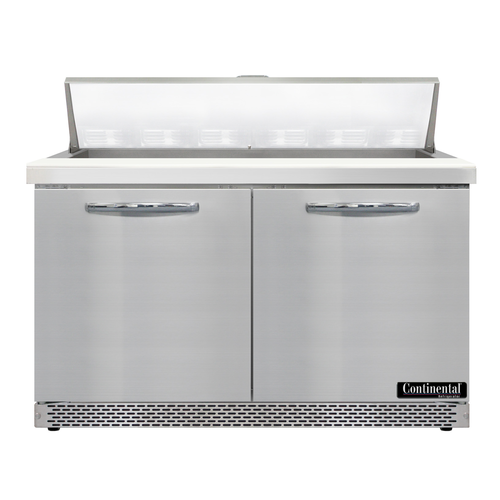 Continental Refrigerator D48N12-FB Designer Line Sandwich Unit 48 inch Front Breather Stainless Steel 12 Pans