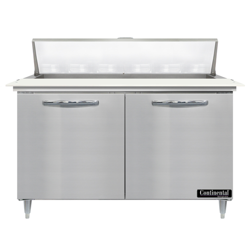 Continental Refrigerator D48N12C Designer Line Sandwich Unit 48 inch with 12 Pans and Stainless Steel Finish
