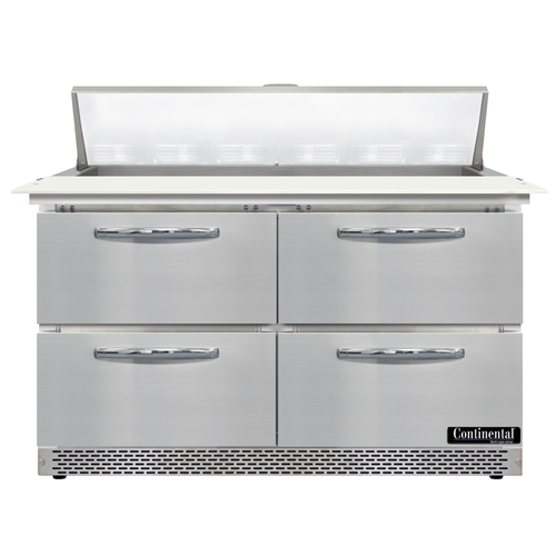 Continental Refrigerator D48N12C-FB-D Designer Line Sandwich Unit Front Breather 48 inch with Drawers and Pans