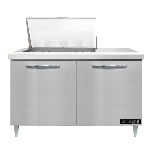 Continental Refrigerator D48N12M Designer Line Mighty Top Sandwich Unit 48 inch with 12 Pans and Stainless Steel Finish