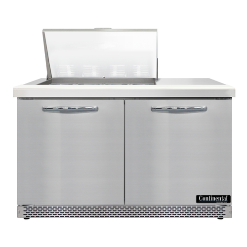 Continental Refrigerator D48N12M-FB Designer Line Mighty Top Sandwich Unit 48 inch Front Breather Stainless Steel