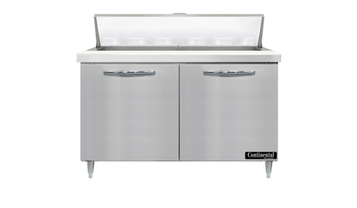 Continental Refrigerator D48N18M Designer Line Mighty Top Sandwich Unit 48 inch with 18 1/6 size pans and stainless steel