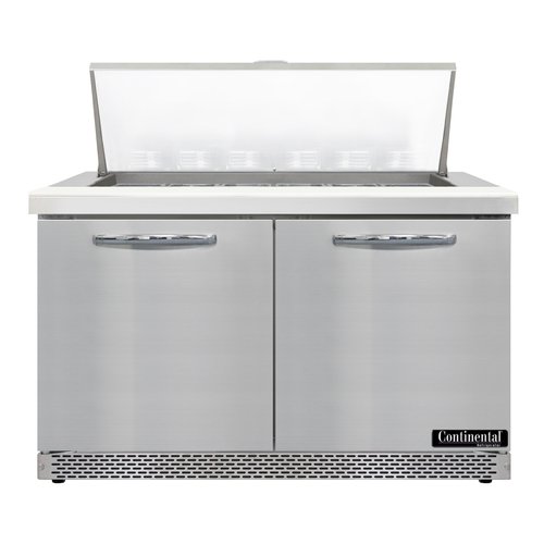 Continental Refrigerator D48N18M-FB Designer Line Mighty Top Sandwich Unit 48 inch Front Breather Stainless Steel