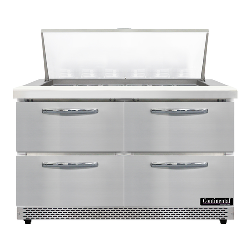 Continental Refrigerator D48N18M-FB-D Designer Line Mighty Top Sandwich Unit 48 inch Front Breather Stainless Steel