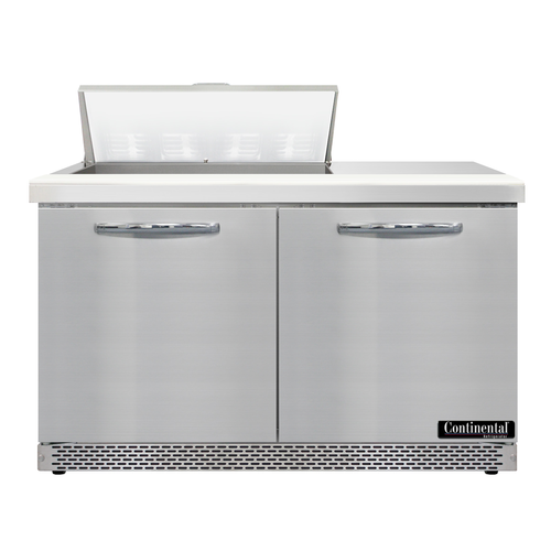Continental Refrigerator D48N8-FB Designer Line Sandwich Unit 48 inch Front Breather Stainless Steel 2 Section