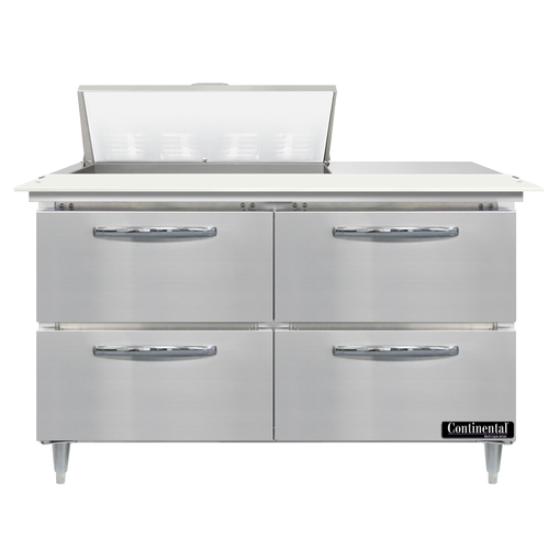Continental Refrigerator D48N8C-D Designer Line Sandwich Unit 48 inch with 8 Pan Capacity and 4 Drawers