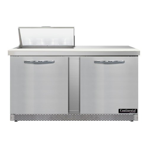 Continental Refrigerator D60N8-FB Designer Line Sandwich Unit 60 inch Front Breather Stainless Steel 2 Section