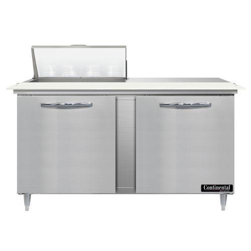 Continental Refrigerator D60N8C Designer Line Sandwich Unit 60 inch with 8 Pans and Stainless Steel Construction