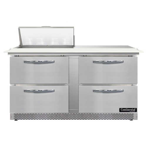 Continental Refrigerator D60N8C-FB-D Designer Line Sandwich Unit Front Breather 60 inch with Drawers and Pans