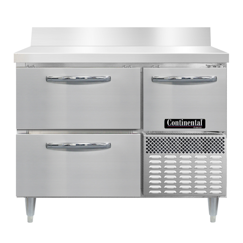Continental Refrigerator DFA43NSSBS-D Designer Line Freezer Base Worktop Unit 43 inch Stainless Steel 2 Drawers