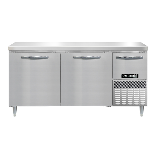 Continental Refrigerator DFA68NSS Designer Line Freezer Base Worktop Unit 68W Stainless Steel Doors Adjustable Legs
