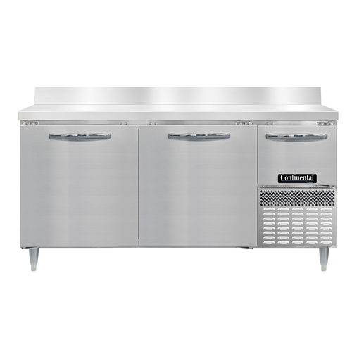 Continental Refrigerator DFA68NSSBS Designer Line Freezer Base Worktop Unit 68W Stainless Steel 1/2 HP Side Mounted