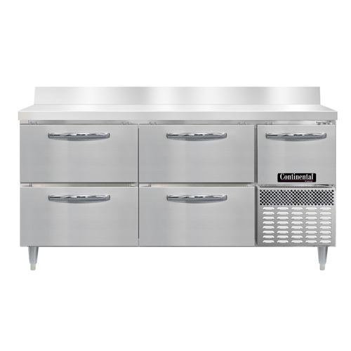 Continental Refrigerator DFA68NSSBS-D Designer Line Freezer Base Worktop Unit 68W Stainless Steel 4 Drawers 1 Door