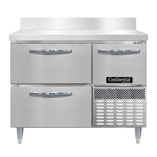 Continental Refrigerator DRA43NSSBS-D Designer Line Refrigerated Base Worktop Unit 43 Inch Stainless Steel 
