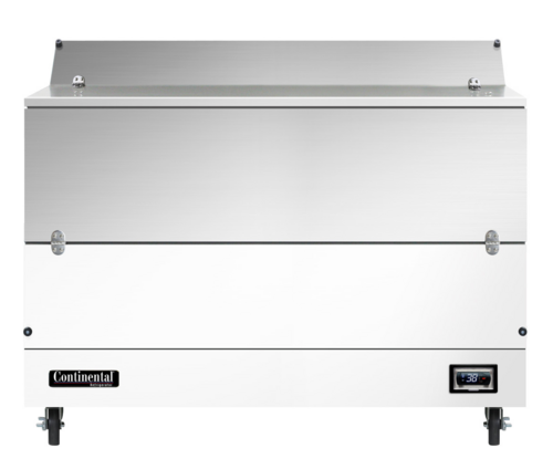 Continental Refrigerator MC5ND Milk Cooler 58 inch Dual Access Forced Air Cooling Stainless Steel Top and Doors