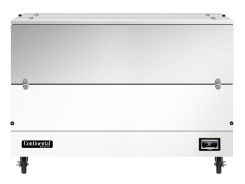 Continental Refrigerator MC5NDCW Milk Cooler 58 inch Dual Access Cold Wall Cooling Stainless Steel Top NSF Certified