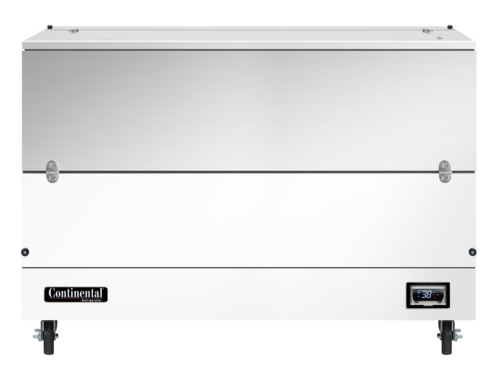 Continental Refrigerator MC5NSCW Milk Cooler 58 inch Single Access Cold Wall Cooling Stainless Steel Top and Door