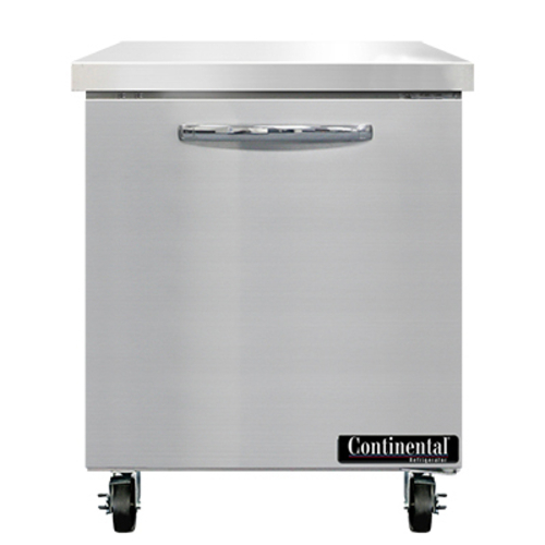 Continental Refrigerator SW27N Work Top Refrigerator 27W 74 cu ft capacity one-section stainless steel flat top