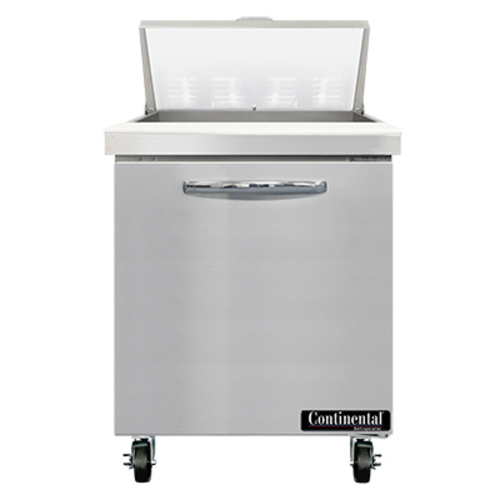 Continental Refrigerator SW27N8 Sandwich Unit 27W 74 cu ft capacity one-section with 8 pans and cutting board