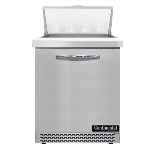Continental Refrigerator SW27N8-FB Sandwich Unit Front Breather 27W 74 cu ft capacity one-section with 8 pans and cutting board