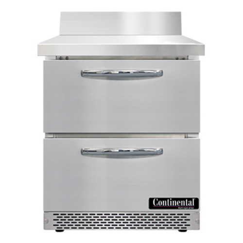 Continental Refrigerator SW27NBS-FB-D Work Top Refrigerator 27 inch 7.4 cu ft Stainless Steel with Drawers