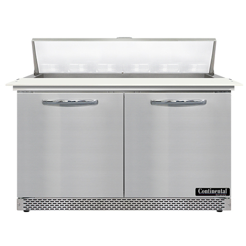 Continental Refrigerator SW48N12C-FB Sandwich Unit Front Breather 48W 134 cu ft Capacity Two Section with Pans and Cutting Board