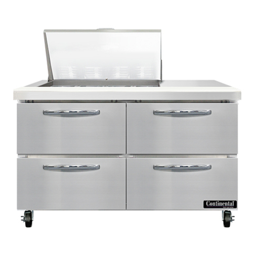 Continental Refrigerator SW48N12M-D Mighty Top Sandwich Unit 48 inch 13.4 cu ft capacity with drawers and stainless steel top