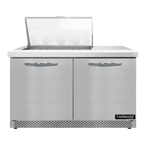 Continental Refrigerator SW48N12M-FB Mighty Top Sandwich Unit 48 inch 134 cu ft 12 pan stainless steel