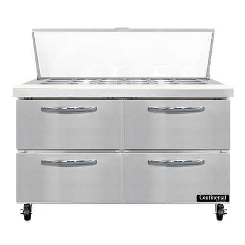 Continental Refrigerator SW48N18M-D Mighty Top Sandwich Unit 48W 134 cu ft capacity with drawers and stainless steel top