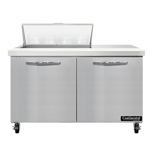 Continental Refrigerator SW48N8 Sandwich Unit 48W 134 cu ft capacity two-section with 8 pans and stainless steel top