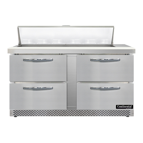 Continental Refrigerator SW60N12-FB-D Sandwich Unit Front Breather 60 inch 17 cu ft Two Section with Drawers