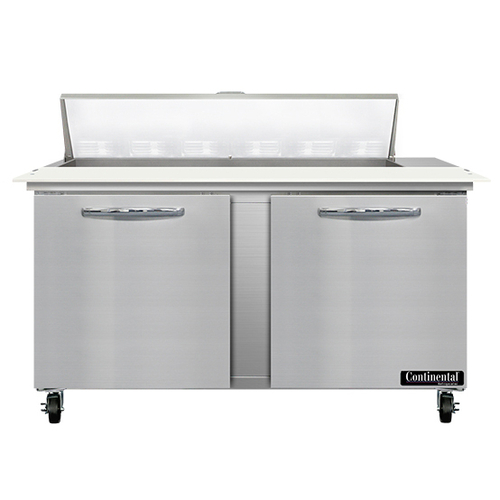 Continental Refrigerator SW60N12C Sandwich Unit 60W 17 cu ft capacity two-section with 12 pans and stainless steel top