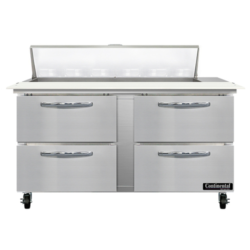 Continental Refrigerator SW60N12C-D Sandwich Unit 60W 17 cu ft capacity with 12 pans and 4 drawers stainless steel top