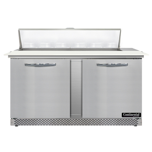 Continental Refrigerator SW60N12C-FB Sandwich Unit Front Breather 60 inch 17 cu ft Two Section with Pans and Cutting Board