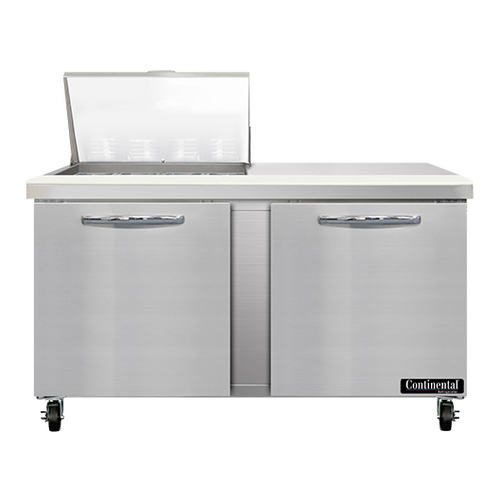 Continental Refrigerator SW60N12M Mighty Top Sandwich Unit 60 inch 17 cu ft two section with 12 pans and cutting board