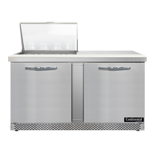 Continental Refrigerator SW60N12M-FB Mighty Top Sandwich Unit 60 inch 17 cu ft Two Section with Pans and Cutting Board